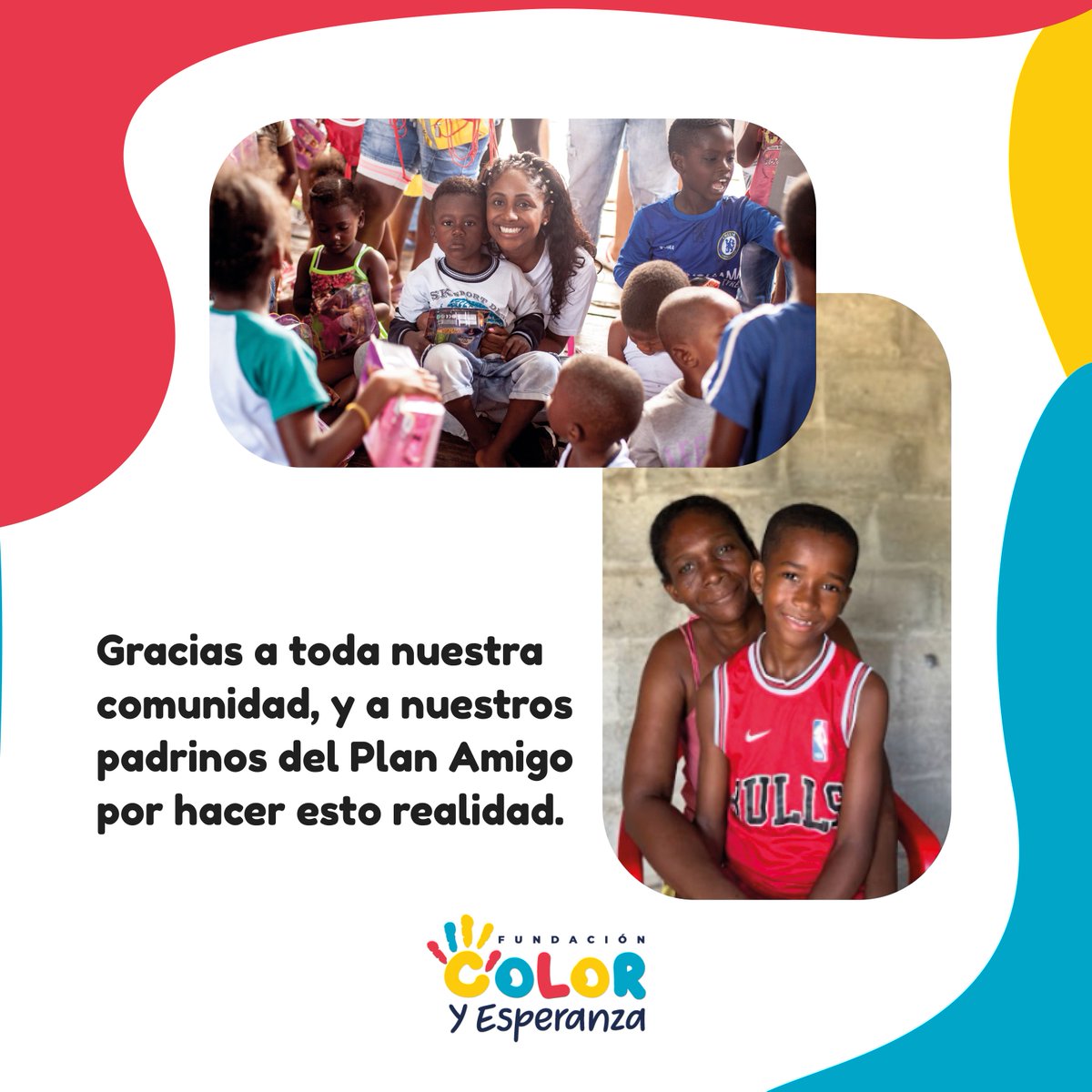 ColorFundacion's tweet photo. 🎂¡Hoy estamos de cumpleaños!🎈

Cumplimos 13 años de vida jurídica, y estamos muy felices de continuar trabajando por el bienestar de los niños, niñas, adolescentes y jóvenes en el Departamento del Chocó.

🌟 Juntos coloreamos esperanza 🙆🏽‍♀️

#Funcoes #cumpleaños #Chocó #Unguía https://t.co/YZr8Xl2SsR