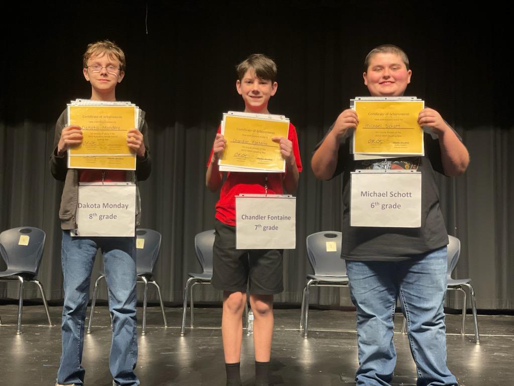 Congratulations to our grade level Spelling Bee winners! These three students will go on to compete at the county level spelling bee. We are proud to celebrate their success! @SBMSPIRATES