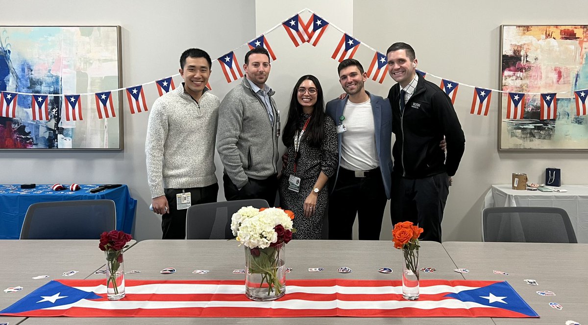 Today we celebrated @AdriannaECueto and her pending nuptials! We wish you and Edwin a lifetime of happiness together! @MichaelZhouMD @CGualano @Omar__Azem @ImKevinKing @RushCancer