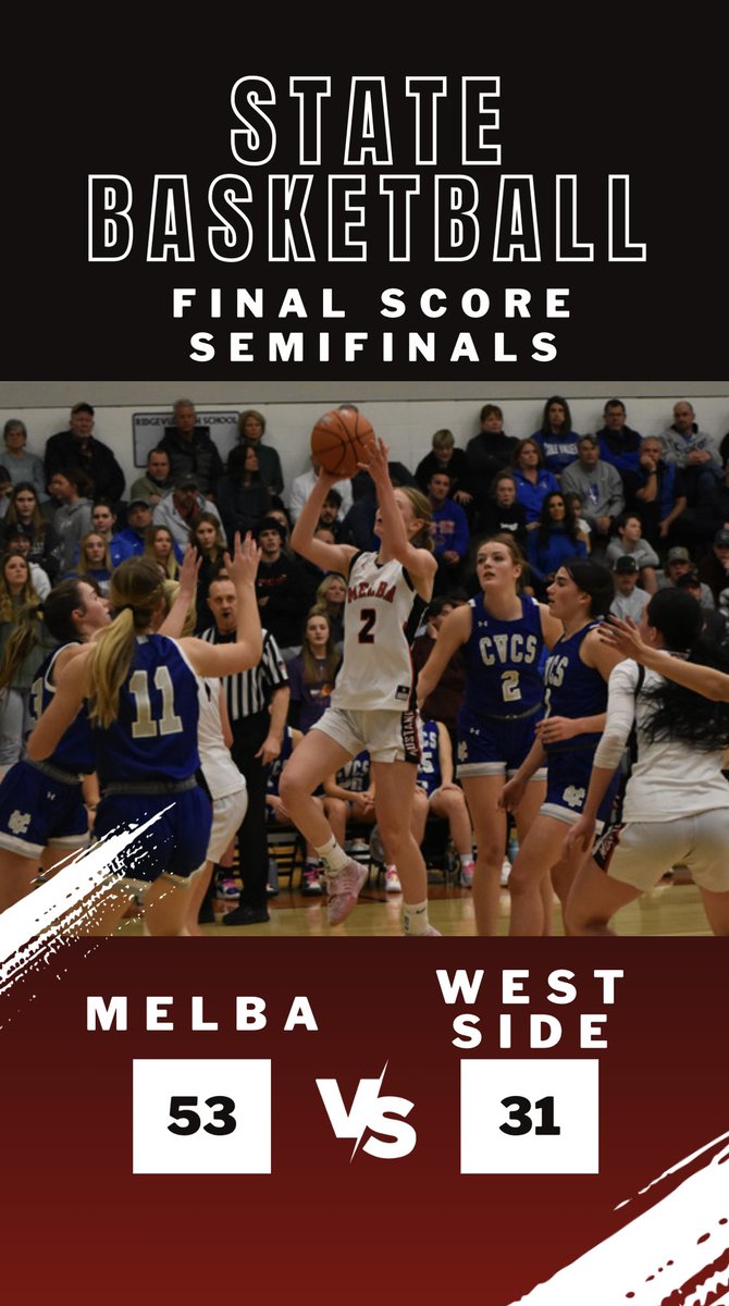 2A Lady Mustangs Advance to the State Championships after their victory Melba 53 West Side 31.  See you at the Idaho Center!