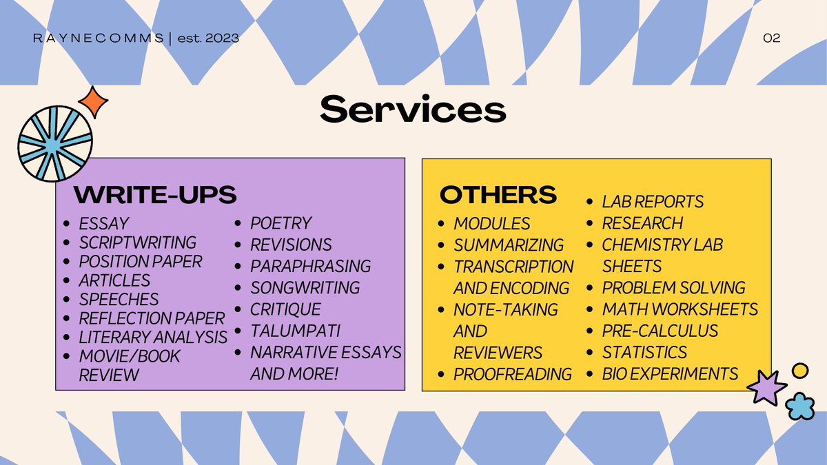 raynecomms's tweet photo. hello, welcome to raynecomms— your source of affordable yet high quality academic services! 

dm me for inquiries~

🏷 reflective book academic essay paper jhs pagawa story stem non-rush write short filipino humss abm ppt english shs module movie stem commission film review rush https://t.co/a2A4O29lL4