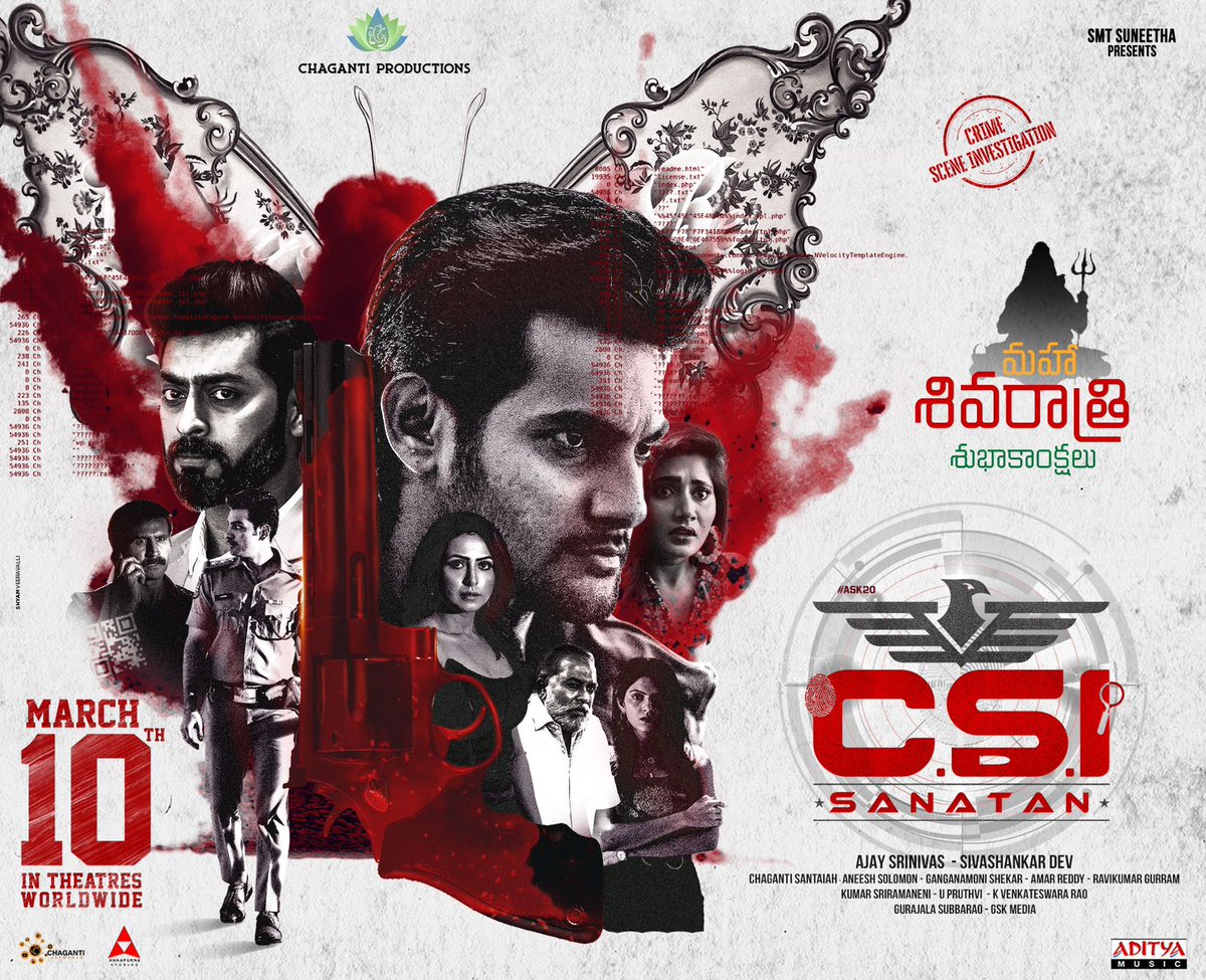 Chaganti Productions (@chagantiproducs) on Twitter photo అందరికీ మహా శివరాత్రి శుభాకాంక్షలు 🔱🔥
<a href="/iamaadisaikumar/">Aadi Saikumar</a> aka #CSISanatan's Blockbuster Investigation begins on March 10th 🤩
#CSISanatanOnMAR10th
<a href="/narangmisha/">Misha Narang</a> <a href="/vasanthikrishn8/">Vasanthi Krishnan</a> <a href="/ajaysrinivasofc/">Chaganti Srinivas</a> <a href="/dev_sivashankar/">SivaShankar Dev</a> <a href="/chagantiproducs/">Chaganti Productions</a> <a href="/aneeshsolomon/">Aneesh Solomon</a> <a href="/adityamusic/">Aditya Music</a> <a href="/GskMedia_PR/">GSK Media</a> అందరికీ మహా శివరాత్రి శుభాకాంక్షలు 🔱🔥
<a href="/iamaadisaikumar/">Aadi Saikumar</a> aka #CSISanatan's Blockbuster Investigation begins on March 10th 🤩
#CSISanatanOnMAR10th
<a href="/narangmisha/">Misha Narang</a> <a href="/vasanthikrishn8/">Vasanthi Krishnan</a> <a href="/ajaysrinivasofc/">Chaganti Srinivas</a> <a href="/dev_sivashankar/">SivaShankar Dev</a> <a href="/chagantiproducs/">Chaganti Productions</a> <a href="/aneeshsolomon/">Aneesh Solomon</a> <a href="/adityamusic/">Aditya Music</a> <a href="/GskMedia_PR/">GSK Media</a>