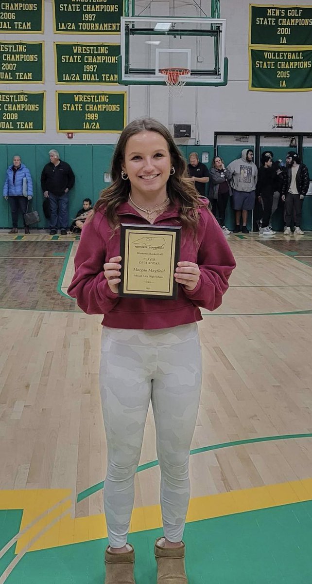 congrats to Lady Bears 🏀 <a href="/morganmayfield8/">morgan mayfield</a> ‘23 NW 1A Player of the Year; well deserved! GO 🐻 <a href="/MACSchools/">Mount Airy City Schools</a> <a href="/granitesquad/">GSOD</a> <a href="/Coach_Holder4/">Logan Holder</a> <a href="/MABearHistorian/">MA Bears Historian</a> <a href="/MrCoryLeeSmith/">Cory Smith</a> <a href="/ahmayfield/">Angela Mayfield</a> <a href="/AbbyGallimore1/">Abby Gallimore</a> <a href="/GraniteBears/">MA Athletics</a>