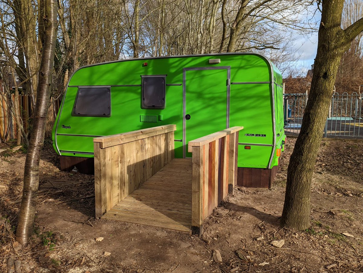 Welcome to the #caravan #outdoorclassroom providing a #quietspace for #forestschool #outdoorlearning and #groupwork. In the woods.... So we wanted the trees to take over the interior! #wolverhampton #sheffield #Dudley #derbyshire #specialschool #primaryschool #secondaryschool