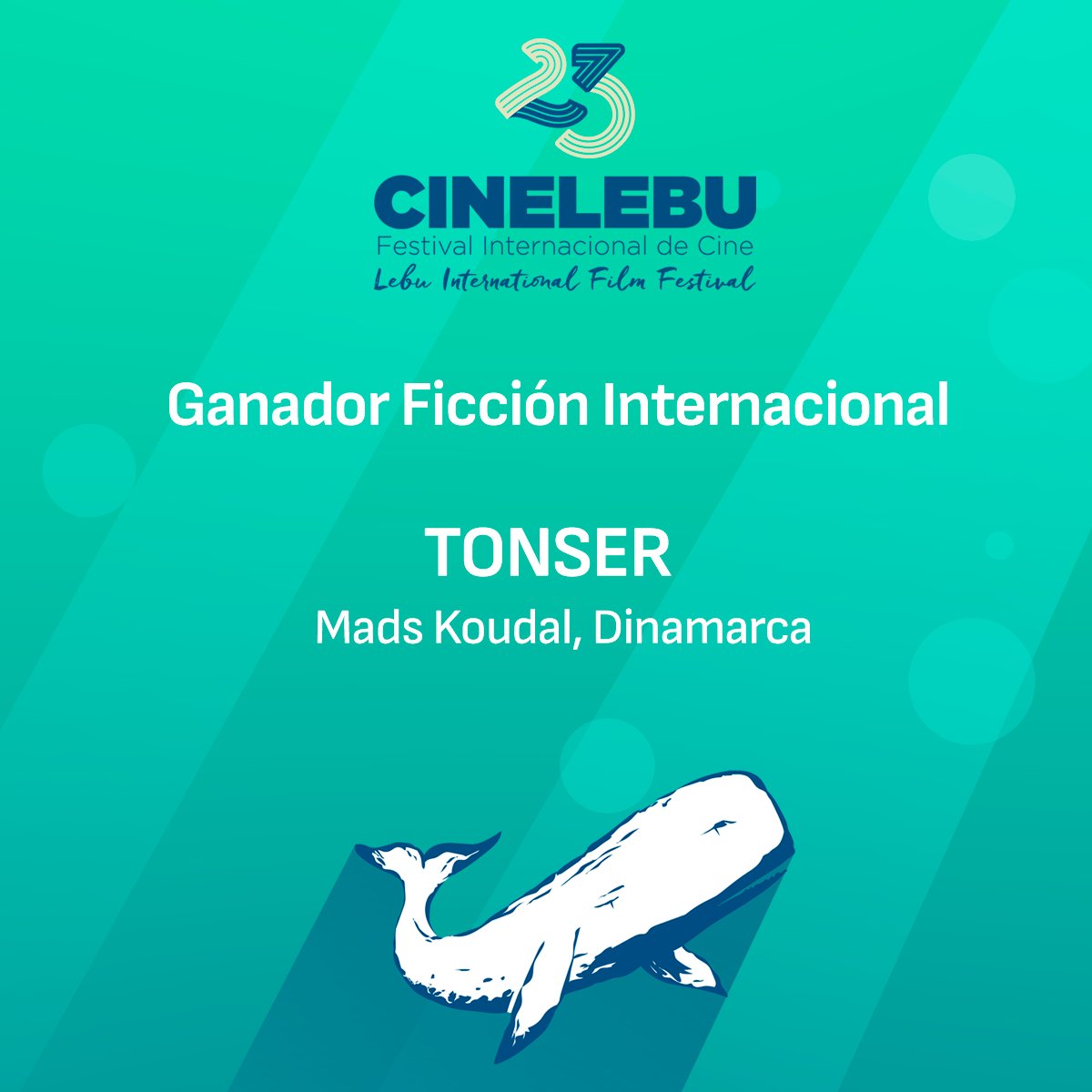 cinelebu's tweet photo. “Tonser” de Mads Koudal se lleva el premio en la categoría de Ficción Internacional #Cinelebu2023 https://t.co/DnrHlfatQb