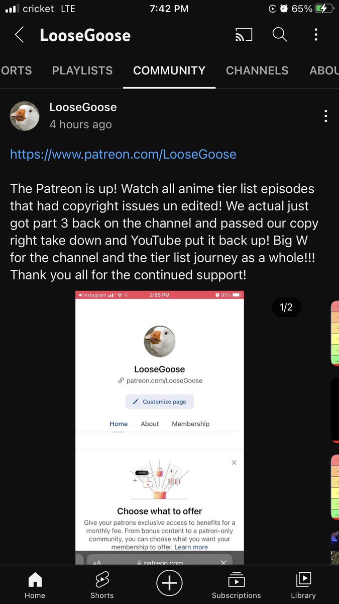 GooseCheezy's tweet photo. https://t.co/F625tDHbf1 Patreon is up but read this post! We beat the infamously difficult anime copyright stuff! #anime #youtube #w #AnimeMemes #youtube #twitch #gaming #weeb #otaku #AnimeArt #tierlist #react #reaction #manga #youtuber https://t.co/JQGHH5EHKL