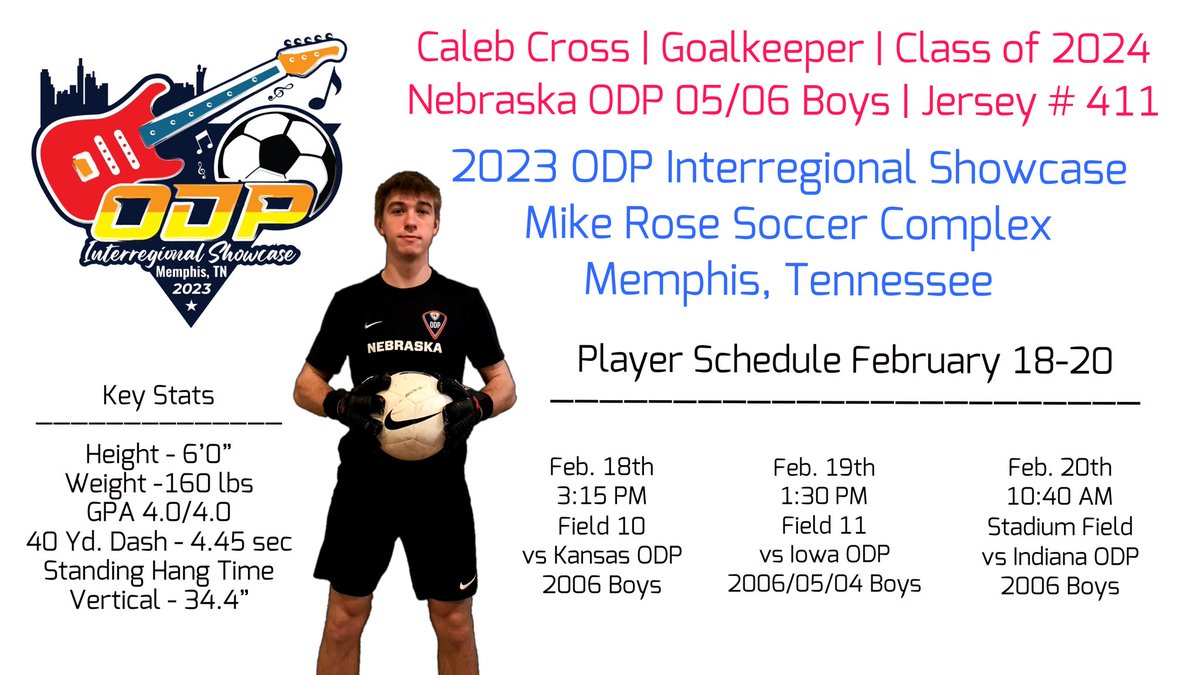 I am excited to represent @NEBStateSoccer this weekend at the @ODPInterregion tournament in Memphis, Tennessee!

@TosayaDOC #ODP #USYS #oNEstateODP #representNE #ODPMemphis #ODPInterregional