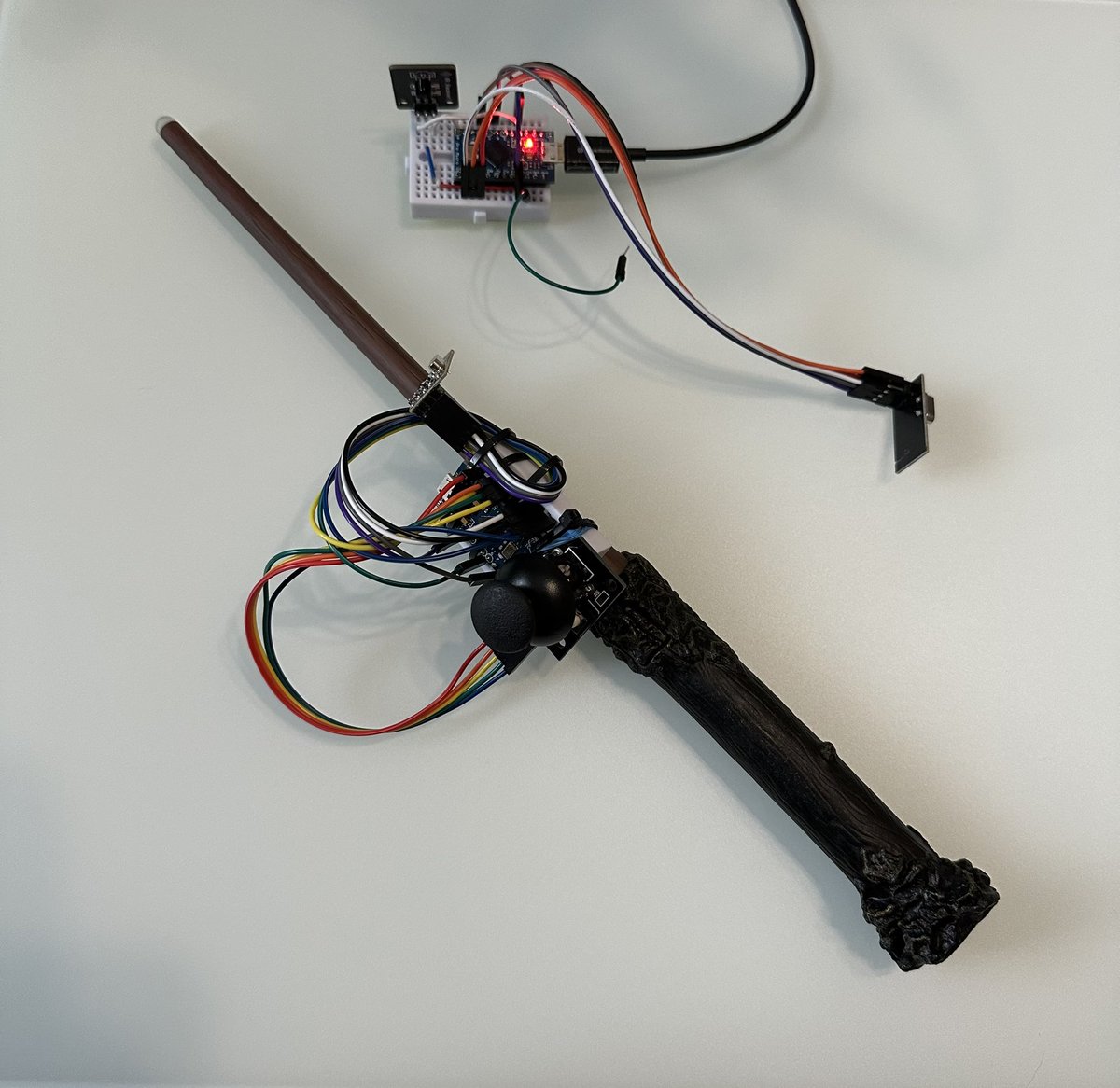 FuryLn's tweet photo. The time has come - my project for what I believe to be the first magic wand controller for Hogwarts Legacy! I’ll be live in 15 mins for a demo on stream! 🧙 🪄 
@HogwartsLegacy https://t.co/LKwJncdFpk