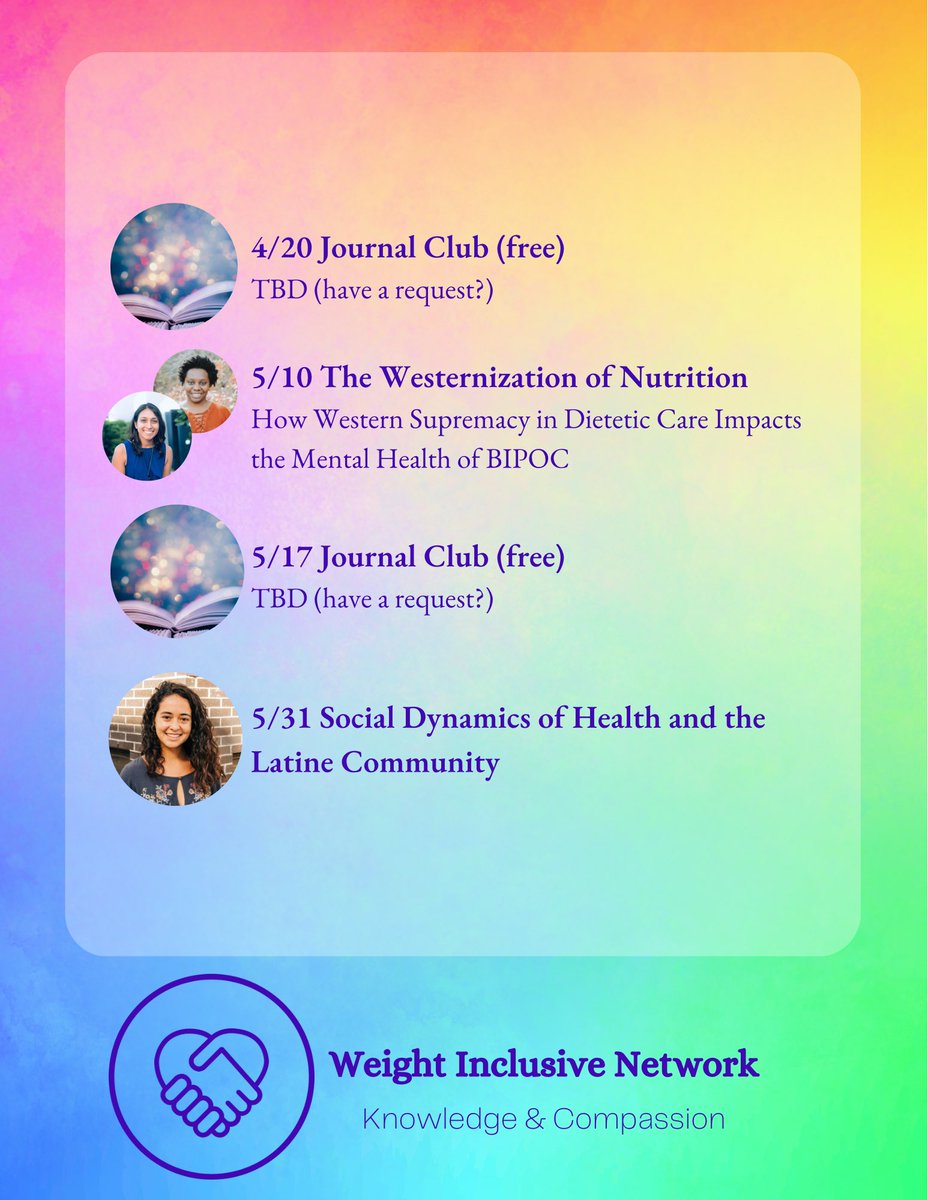 BabyBloomNutrit's tweet photo. Check out the lineup for https://t.co/47eyFD9II6!
AntiDiet CEUs for RDs and DTRs
#WeightInclusive #CulturalEducation #Nutrition #NutritionCounseling #JournalClub #CommunityBuilding #Dietitian #DTR https://t.co/ZZvLe3toUd