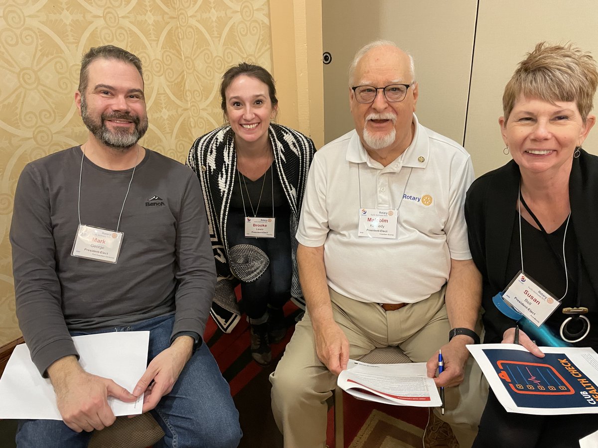 portmoodyrotary's tweet photo. Incoming Rotary Presidents from the Tri-Cities at #RotaryPETS2023  in Seattle with 700 Rotarians from Seattle to Alaska. Mark George #PortCoquitlam Brooke Lewis @coquitlamrotary  Malcolm Kennedy @coquitlamsunri1  Susan Bell #PortMoody.  The future is bright.
#rotarypnwpets https://t.co/qQxIMGLsxD