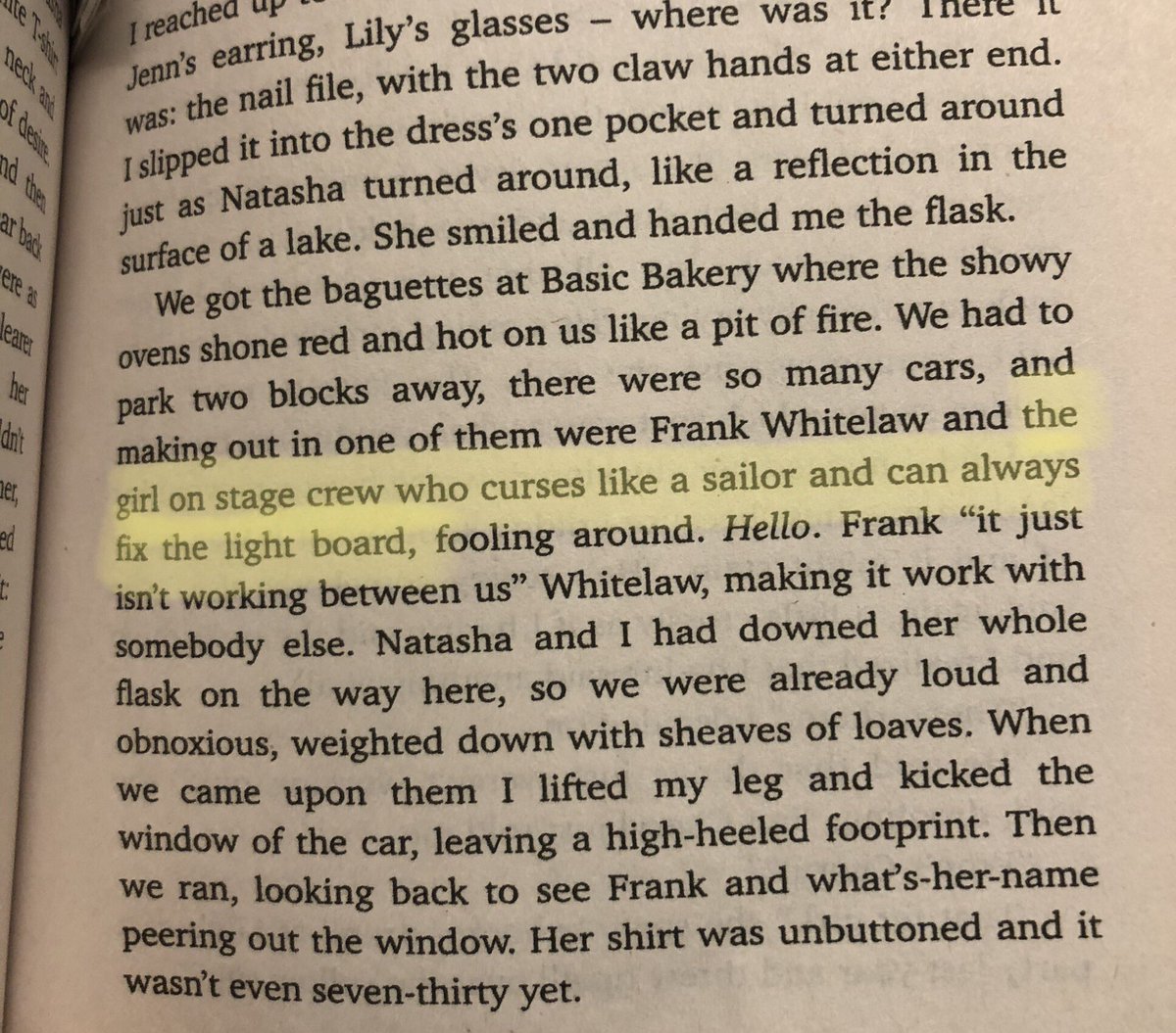 Reading The Basic Eight, by Daniel Handler, and was surprised to find that I seem to be featured as one of the one-line extras… 💡🤬🙃