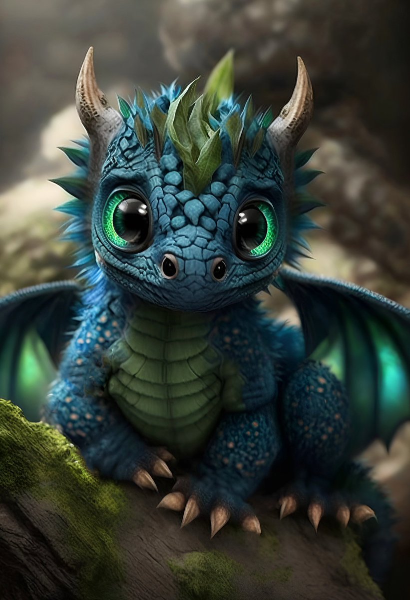 With emerald eyes so bright, this adorable hatchling is a magical sight 🐲💚✨