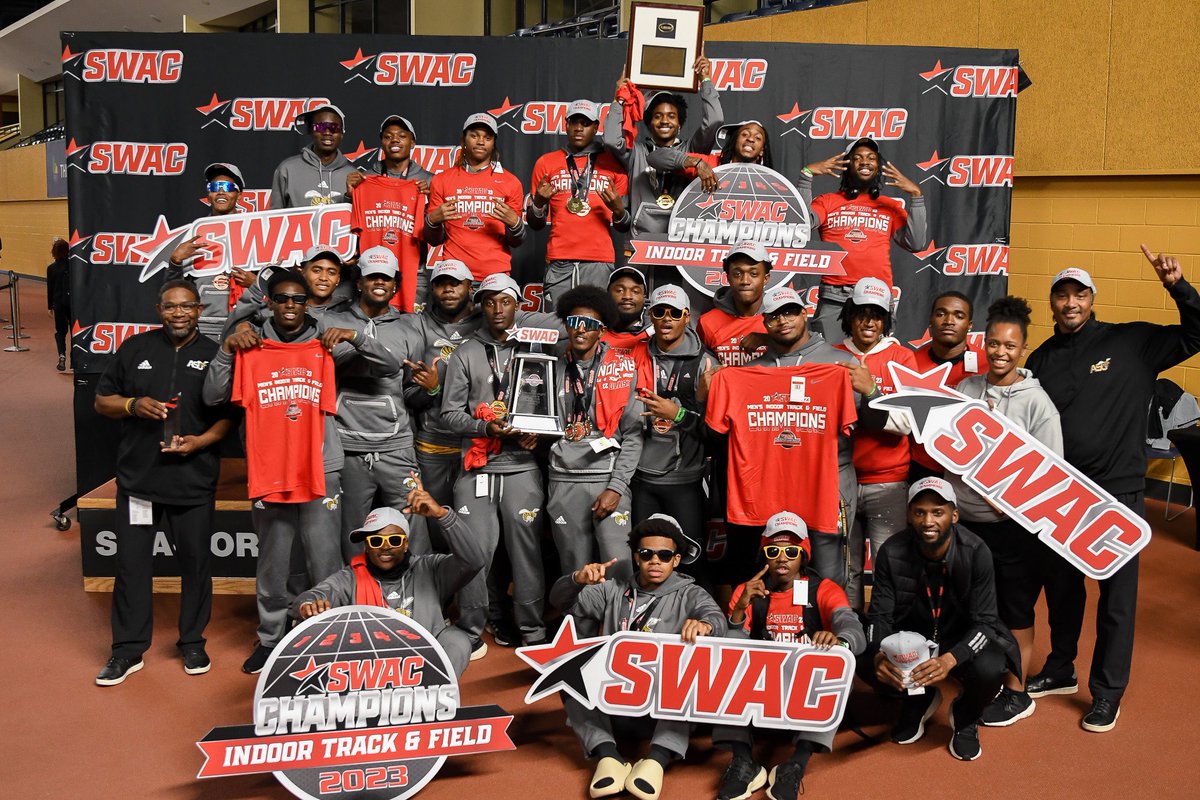 Alabama State University Hornets 2023 SWAC Men’s Indoor Track and Field Champions  
📷SWAC