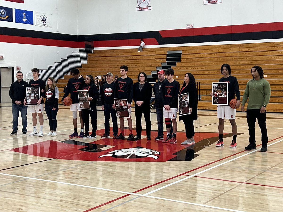 Senior night at East HS for our boys basketball team.  Thanks for all of your hard work seniors: Tyler, Max, Noah, Marcus, and Jaylen.  Red Devil Pride!