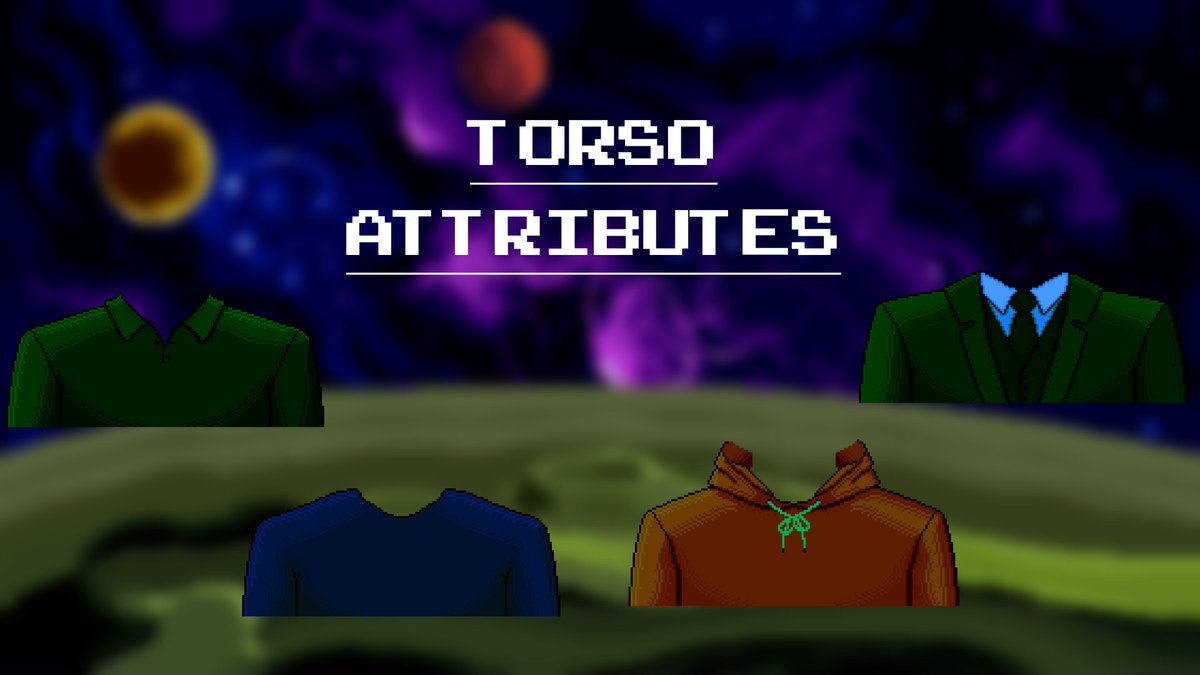 Todays leak is the Torso Atributes! Available in many colors!👨‍🚀🪐

Also: Whitelist-Giveaway for 2 WL: 

1⃣. Follow 
<a href="/PlanetsSmol/">CosmicSecretSociety</a>
  and 
<a href="/tag_kalla/">kalla</a>
 
2⃣. Like ❤️
3⃣. Retweet ⏩

⏰24h

 Next one will be "Specials"🌎🌐: 
#NFTGiveaways #Arbitrum #NFTCommunity $MAGIC