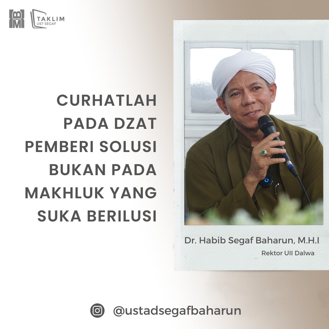 Confide to Allah || Dr. Alhabib Segaf Baharun M.H.i
#curhat #solusi #ilusi  #islamicquotes #quotesindonesia #habibatulmusthafa