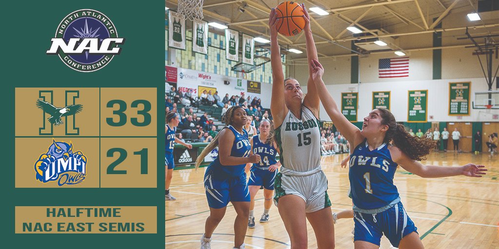 HussonUEagles's tweet image. WBB: Halftime from Castine sees @Hussonwbb in front in the @nacathletics quarterfinal as senior Bailey Donovan leads the way with seven points and 17 rebounds. #mesports | #NACmbb