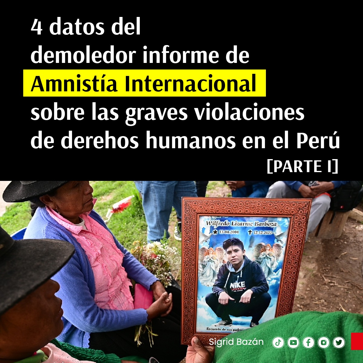sigridbazan's tweet photo. El uso excesivo de la fuerza y las graves violaciones de derechos humanos ¡no se callan, se denuncian! Comparto algunas datos sacados del demoledor informe de Amnistía Internacional sobre las violentas represiones en el Perú. https://t.co/xcZXe1OmrC