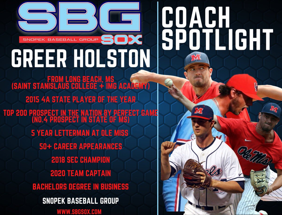 SBGsox's tweet photo. Our next feature in the #NewFaces4SBG segment is Coach Greer Holston!

@OleMissBSB 
@GreerHolston https://t.co/iSxvFpFGha