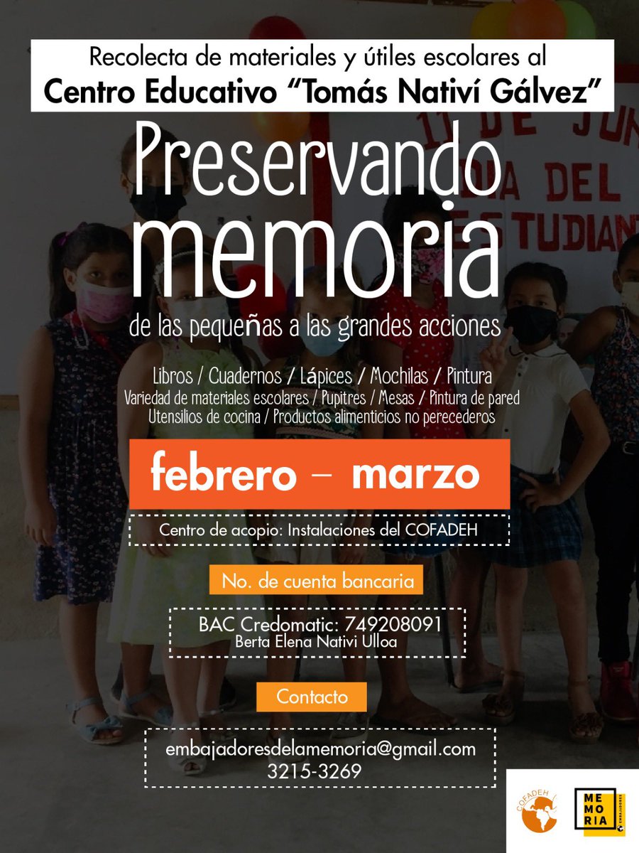 Embajadores Memoria (@memoriahonduras) on Twitter photo 