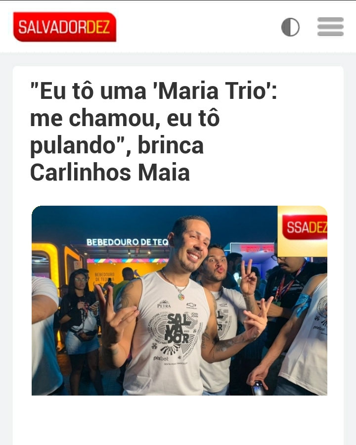salvadordez's tweet photo. "Eu tô uma 'Maria Trio': me chamou, eu tô pulando", brinca Carlinhos Maia

Saiba tudo: https://t.co/d57we6Hgvw https://t.co/DM3IDoO5Ew