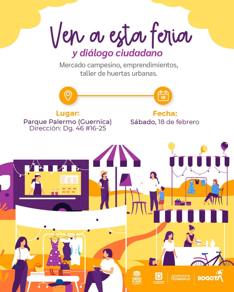 Oscar_MuRam's tweet photo. #MovidaTeusaquillo 🍃 || 🫂Diálogo ciudadano, mercado campesino y feria de emprendimientos🌱
👥💬Diálogo ciudadano sobre el espacio público⏱️11:00am - 12:30pm
🛒Mercado campesino⏱️9:00am - 2:00pm
👕🍡Emprendimientos⏱️9:00am - 2:00pm
#pacadigestora #teusaquillo #emprendimiento https://t.co/rPCazg0ObX
