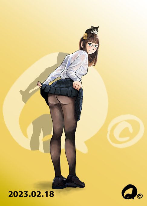 2/18㊏のモカちゃんは今日も黒タイツ～～
チラッ🖤 