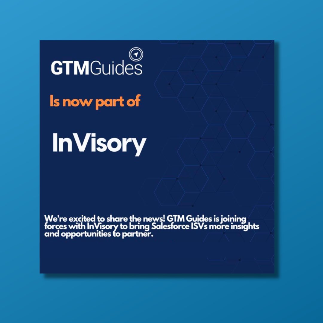 MilgromD's tweet photo. Congratulations  🎊 to M&amp;D client @GtmGuides, who is now a member of InVisory, the first data-driven advisory marketplace that matches customer requirements to @salesforce AppExchange offerings. Read more about this partnership: https://t.co/9eVxAHrIHc https://t.co/3ncG3AM7iP
