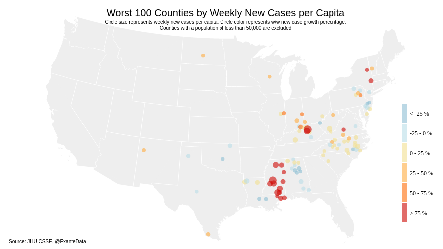 Exante Data on Twitter "Here are the 100 worst US counties in terms of