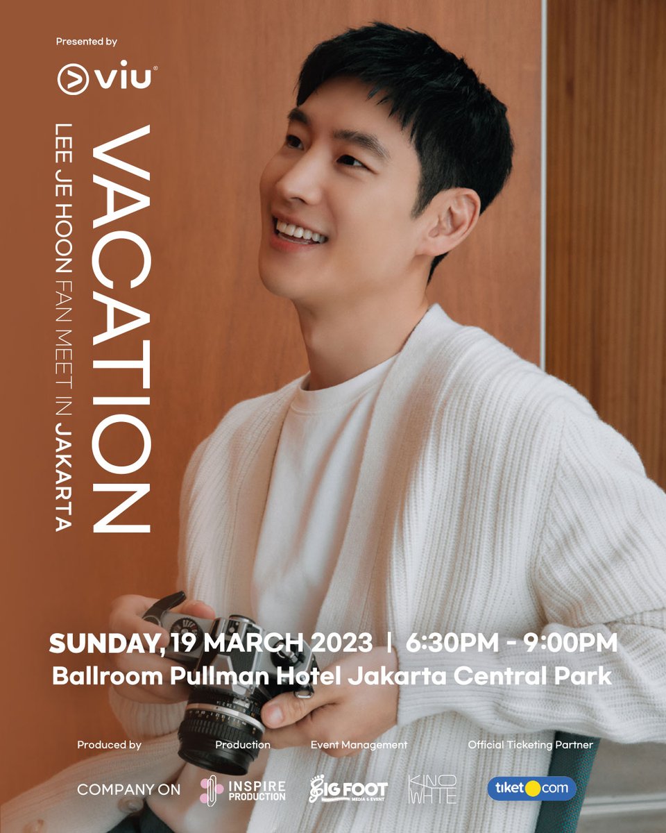 [OFFICIAL ANNOUNCEMENT] Are you ready to meet our handsome taxi driver, Kim Do Ki? Viu x Inspire IDN presents 'VACATION' LEE JE HOON FAN MEET IN JAKARTA, 19 March 2023. Stay tune for more info, Viu'ers!

#Viu #LeeJeHoon #LeeJeHooninJakarta
