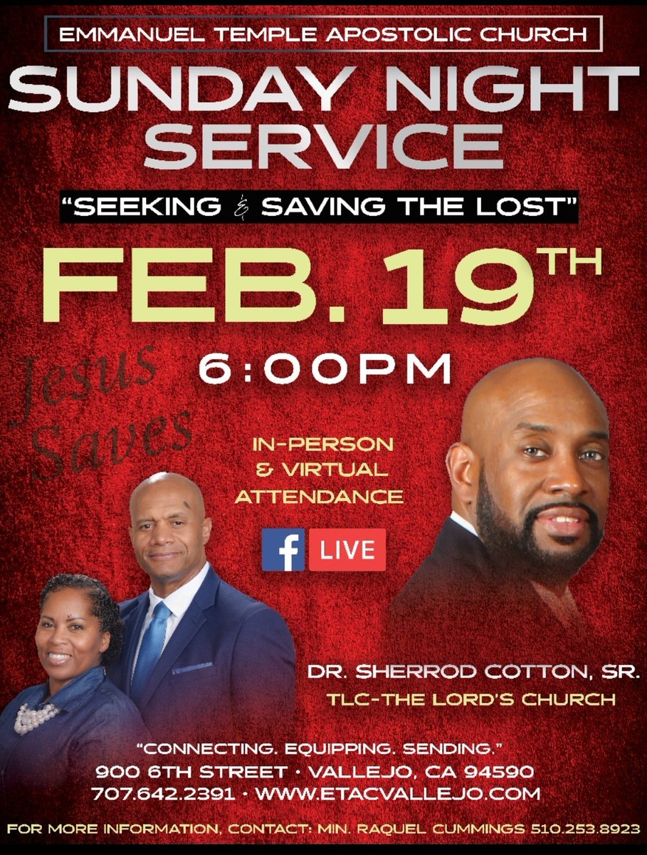 Sunday Night Service 
Sunday February 19th <a href="/6pm/">Follow us @Shop6pm!</a>
