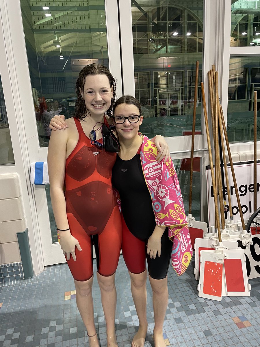 RAMSSPORTS's tweet photo. Kathleen and Lena are headed to state in the 500 freestyle! #HarkYe https://t.co/zhJExE3Rlt