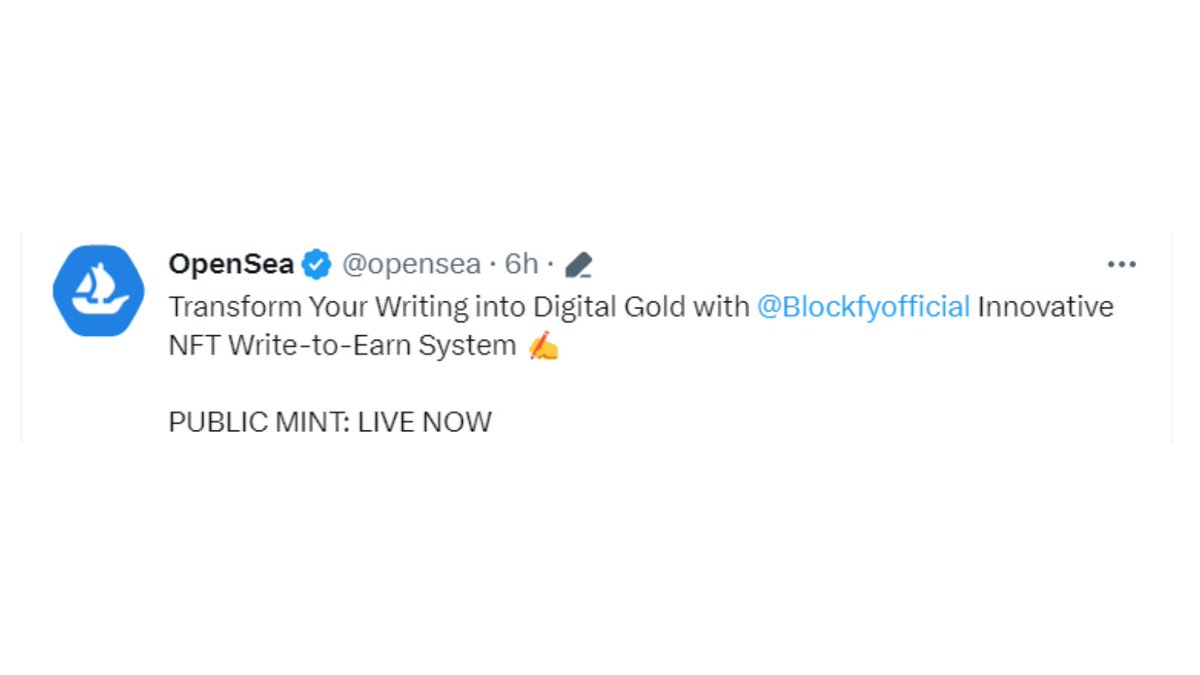 Guys, it's not real. But still, it will become a reality with your support <a href="/opensea/">OpenSea</a> 🤗

Public Mint Now Live: mint.blockfy.org

#NFTCommunity #NFTs #nftart #opensea #OpenSeaNFT
