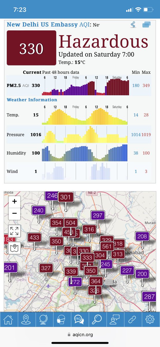 nirvana_india's tweet photo. Delhi NCR goes downhill again after a few days of high wind speeds.  Health advisory in effect.  #AirMergency https://t.co/Ye1mhkizG1