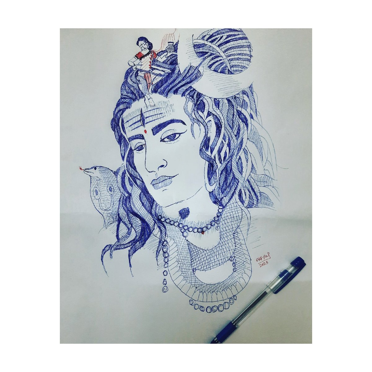 debabrata_pall's tweet image. Morning creative sketch about shankara ...
Happy shivratri to all 
#debabratapal #creativesketch