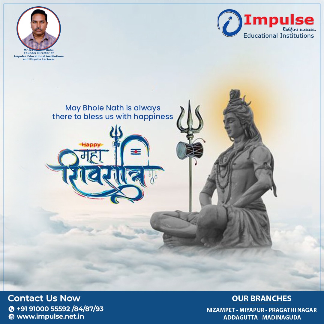 ImpulseEduInst's tweet photo. We wish that this auspicious occasion of Shivratri fill your life with positivity by killing all the darkness and problems that surround you. Warm wishes to you on Maha Shivratri.
.
.
#impluse #happymahashivratri #shivratri2023 #mahadev #shiva #bholenath #shiv #harharmahadev https://t.co/MLhFZ31gDp