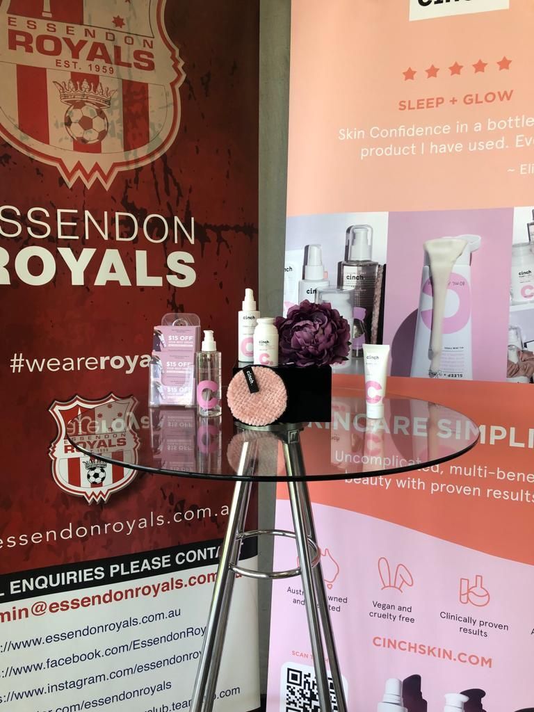 EssendonRoyals's tweet photo. We're thrilled to have Cinch Skin on board as the sponsor for our Female Football Day! Their commitment to supporting young women in sport is incredible. Don't miss the chance to try their amazing products. #essendonroyals #femalefootballday #cinchskin https://t.co/uS5a7t1LDY