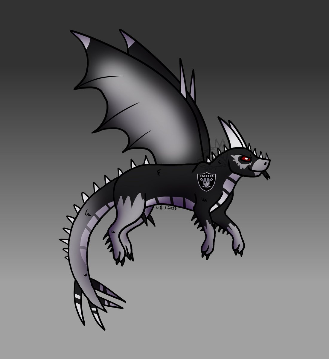 wolfypuppypaws's tweet photo. I miss visiting Vegas! 🥺

(I’m drawing all NFL teams as dragons!)

 Las Vegas: Raiders🖤🤍

Please note I’m making them in the order that it says online. 🥺

#art #drawing #dragon #digitalart #nfl #football #RaiderNation #raiders #LasVegas @Raiders @NFL https://t.co/IhEPw7z0k7