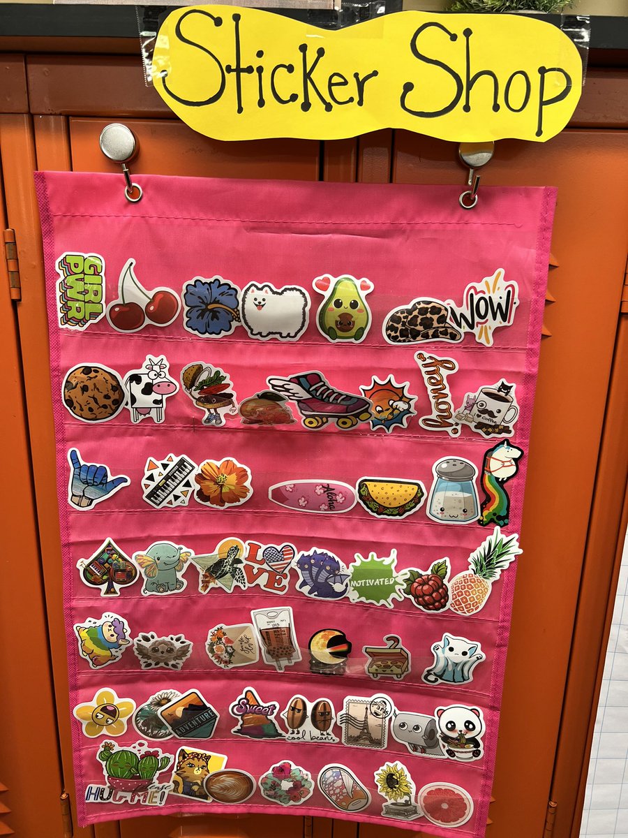 My fourth graders were so excited to add another incentive to our classroom. If they reach their weekly goals they can choose a sticker to decorate their folder. I’m just glad they still enjoy stickers! Whatever it takes! (Thanks Rizo for the brilliant idea.) 😎🫶🏾 <a href="/NoelLonghorns/">Noel Elementary</a>