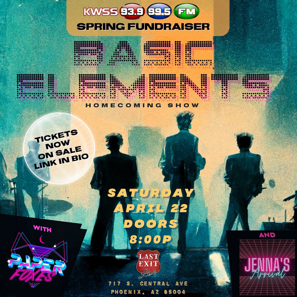 BASIC ELEMENTS (@basicelementsm1) on Twitter photo Tickets are now on sale for our homecoming show (aka the <a href="/KWSS_Radio/">KWSS RADIO</a> Spring Fundraiser) w <a href="/PaperFoxesBand/">Paper Foxes</a> & Jenna’s Arrival at <a href="/lastexitliveaz/">Last Exit Live</a> • Come support independent radio by dancing your asses off to new wave, post-punk, power pop music • 🎫 link 👉🏼 eventbrite.com/e/546411370117 Tickets are now on sale for our homecoming show (aka the <a href="/KWSS_Radio/">KWSS RADIO</a> Spring Fundraiser) w <a href="/PaperFoxesBand/">Paper Foxes</a> & Jenna’s Arrival at <a href="/lastexitliveaz/">Last Exit Live</a> • Come support independent radio by dancing your asses off to new wave, post-punk, power pop music • 🎫 link 👉🏼 eventbrite.com/e/546411370117