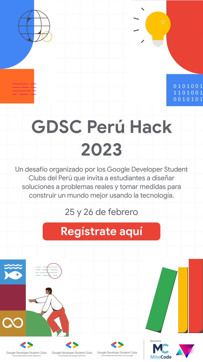 gdsc_peru's tweet image. Sé parte del #GDSCPerúHack2023
Un desafío que invita a los estudiantes a diseñar soluciones a problemas reales y tomar medidas para construir un mundo mejor usando la tecnología.
Registro: gdsc-peru-hack.web.app
@GdscLatam
@GoogleDevsLATAM
@googledevs
#SolutionChallenge
