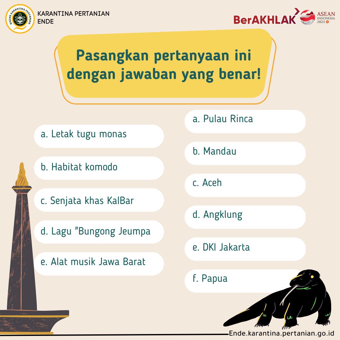 KarantinaEnde's tweet image. Halo SobatQ Flo, udah mau weekend nih, 
artinya mimin kembali hadir dengan kuis-kuis seru untuk menemani SobatQ Flo semua ni
seperti biasa yang tahu jawabanya langsung aja ke kolom komentar ya

#KarantinaPertanianEnde
#Kuisseru