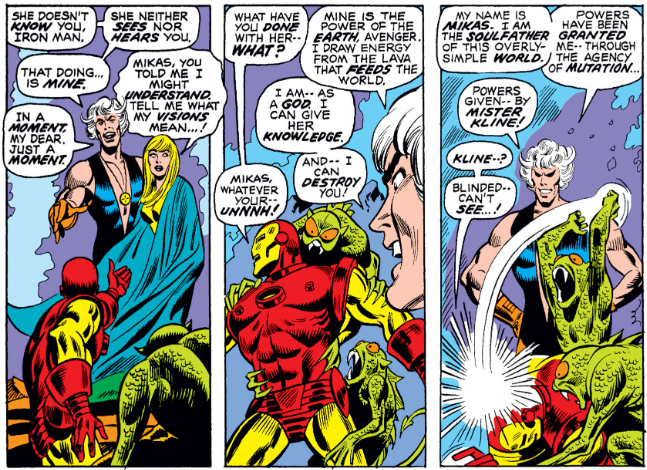 MarvelADay's tweet photo. #MarvelADay #IM42
Tony finds Soulfather, but is attaked by goblins.  Soulfather is very, very insistent on constantly reminding everyone that he's Soulfather.
JH https://t.co/xN0EVI0SFb