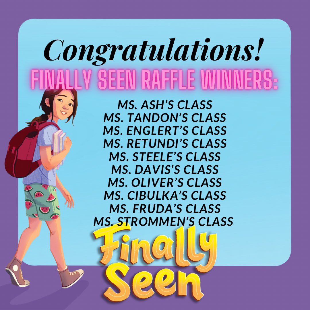 kellyyanghk's tweet image. Congratulations to these amazing teachers for encouraging their students to join the FINALLY SEEN Student Publishing Opportunity this week— I’m delighted to inform you, you’ve won a FREE copy of FINALLY SEEN! I will raffle again next Friday! 📚📚📚 #FinallySeen #StudentWriting