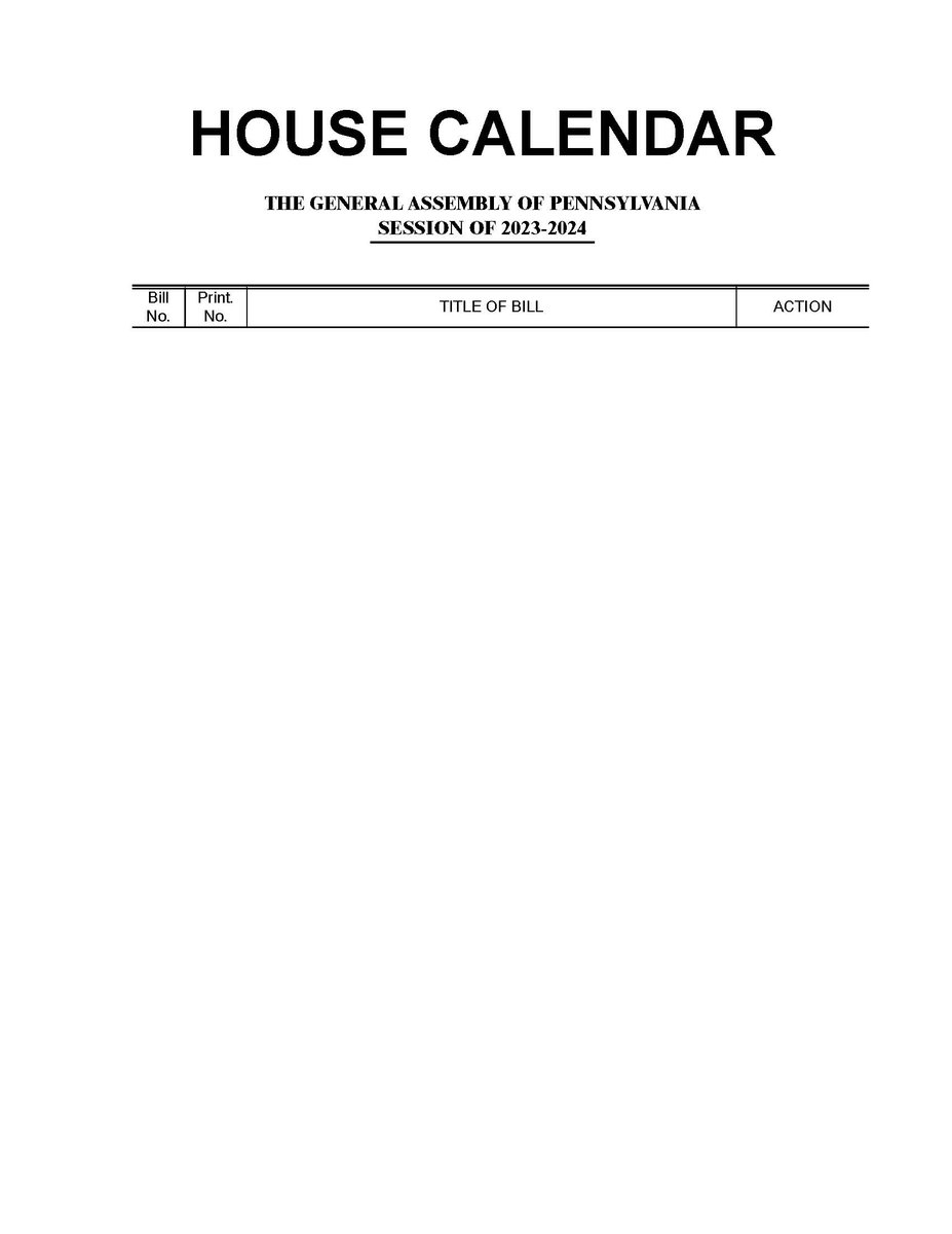 The elusive Pennsylvania House of Representatives calendar. This is a major improvement from a few weeks ago, when it was just blank. legis.state.pa.us/SessionDays.cf…