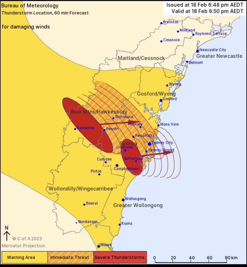 big storm about to hit Sydney- stay inside and stay safe people
