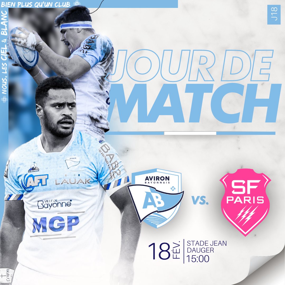 avironrugbypro's tweet photo. 👊𝗝𝗢𝗨𝗥 𝗗𝗘 𝗠𝗔𝗧𝗖𝗛 👊
🆚 Stade Français
⌚️ 15H
🏟️ Stade Jean-Dauger
🤳 Live tweet avec le #ABSF 
📺 Canal+ Sport
📻France Bleu Pays Basque 

PUSA BAIONA 🔵⚪️ https://t.co/MwsC1yVeyC