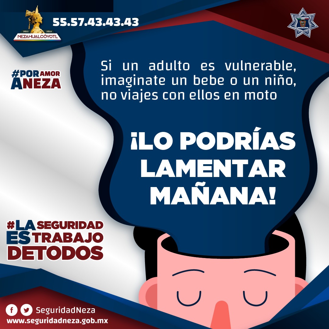 TransitoNeza's tweet photo. 🚫 No arriesgue la vida de tus seres queridos, conduce con precaución y responsabilidad.
#PorAmorANeza
#NezaCapitalMulticultural https://t.co/kuOonqbZiE
