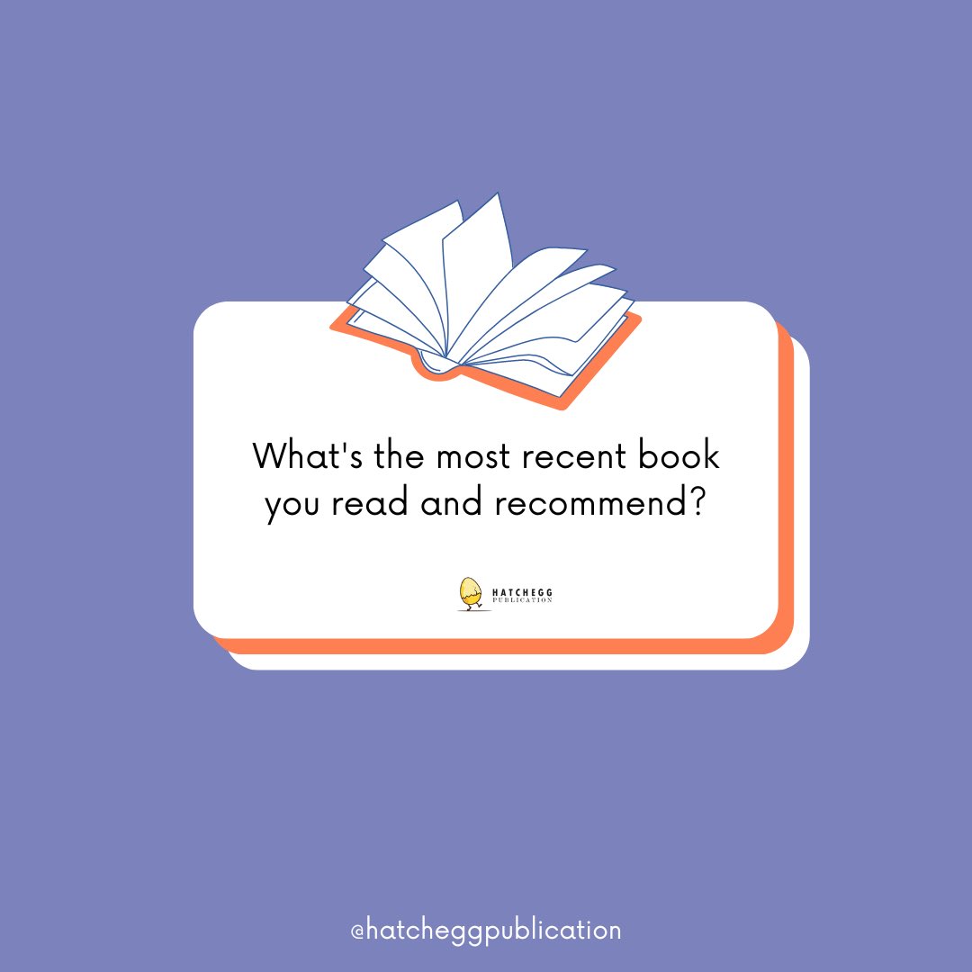 _hatchegg's tweet photo. What's the most recent book you read and recommend? #writers #weiterslift #writerscommunity #writersofinstagram #poetrycommunity #readerscommunity #readersoftwitter #booklover #bookstagram #books #AuthorsOfTwitter #authors #write #writing #notionpress #poetizer https://t.co/Xj2datLYFr