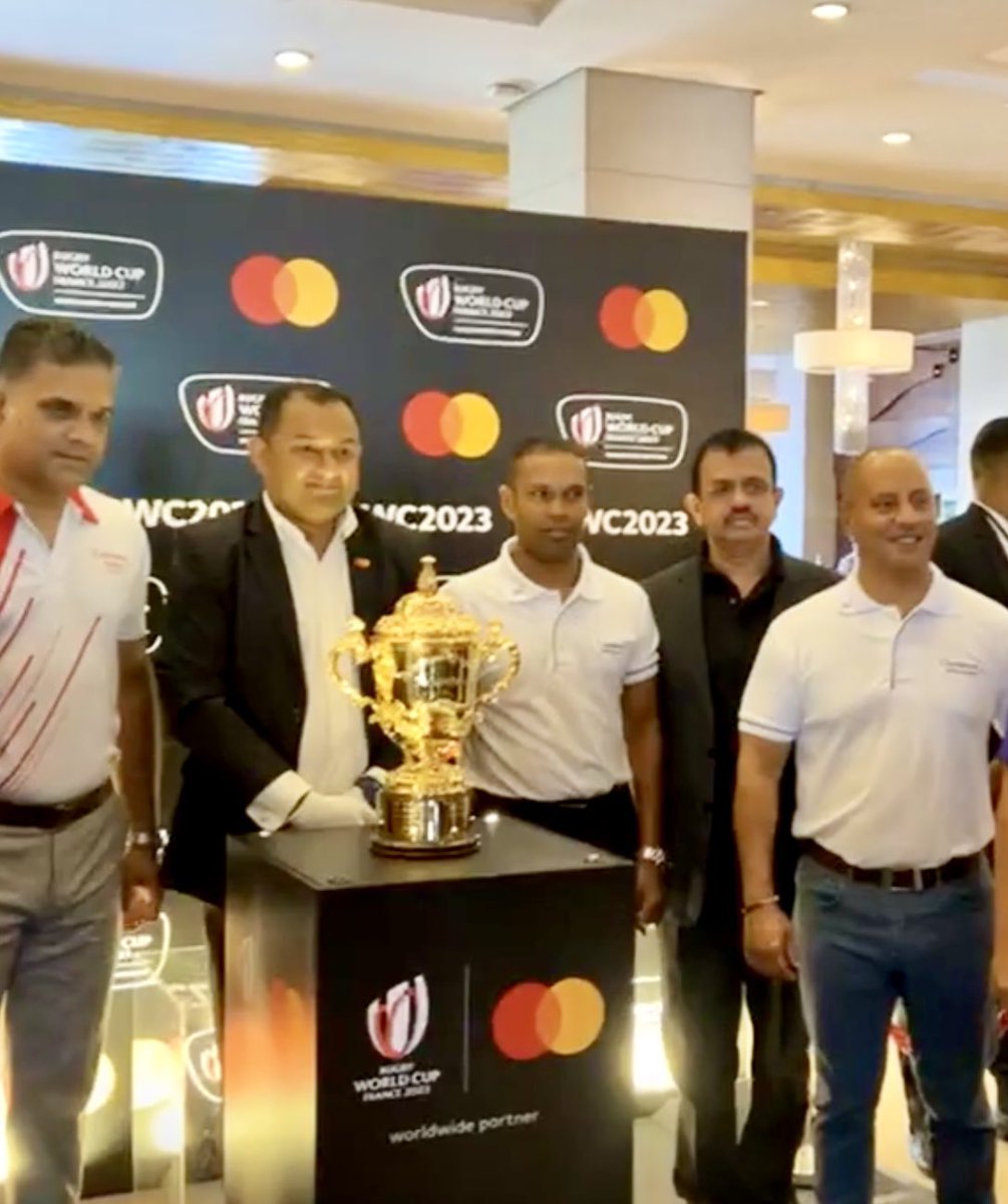 easwaranrutnam's tweet photo. The World Cup is here. 

The Rugby World Cup 2023 arrived in Sri Lanka today. The Webb Ellis Cup will be on display in Sri Lanka till 23rd February 

#SriLanka #worldcup2023 #WorldCupFrance2023 #Mastercard @CinnamonLakeC @Mastercard @rugbyworldcup https://t.co/v4jntgynpL